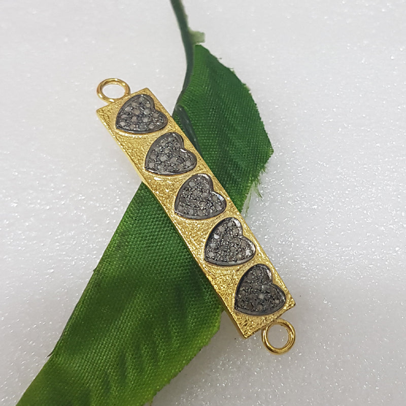 Stunning Handmade Heart Designed 925 Sterling Lovely Connector, Silver Jewelry, Gift For Someone