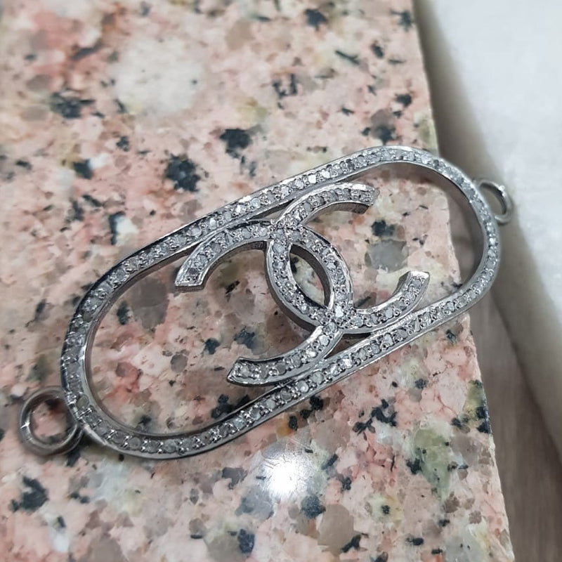 Classic Handmade 925 Sterling Silver CC Connector, Silver Jewelry, Gift For Someone