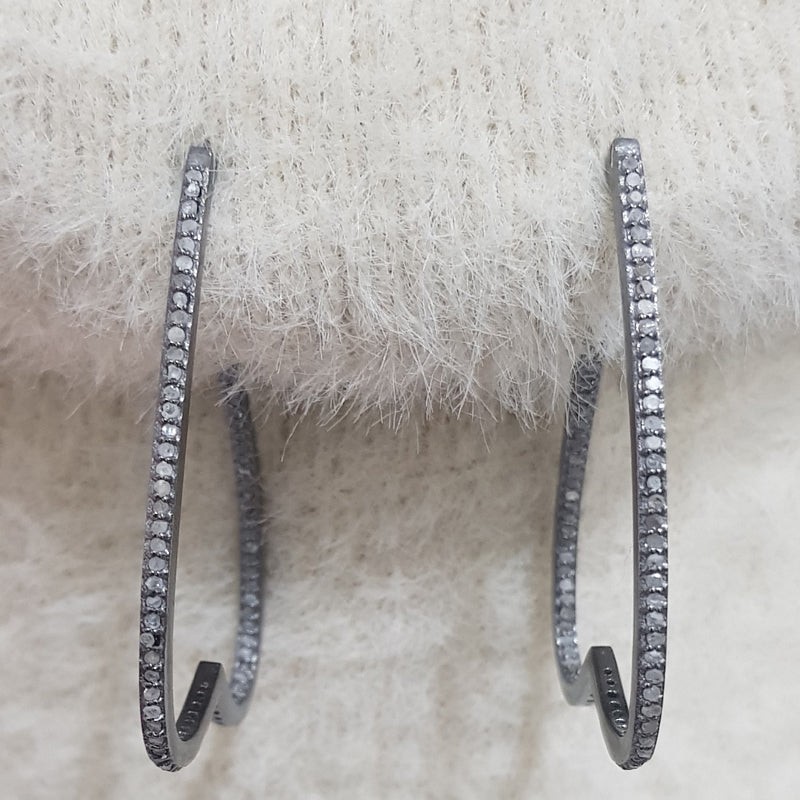 Elegant Pave Diamond Heart Designer Earrings, Silver Earrings, Gift For Sister