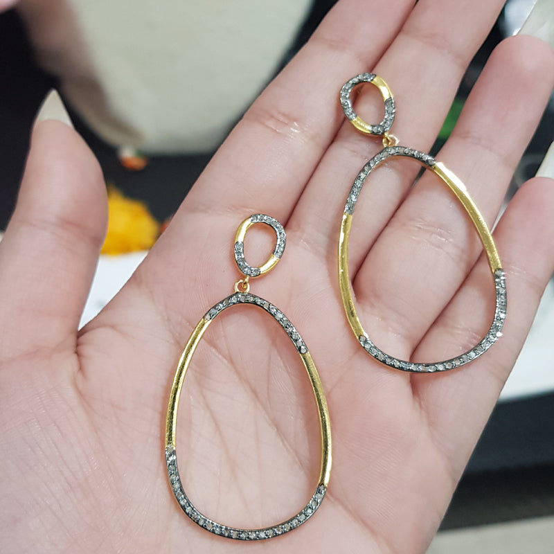 Open Oval Shape Earring, The Splendid 925 Sterling Silver Handmade Designer Oval Style Earrings, Silver Jewelry