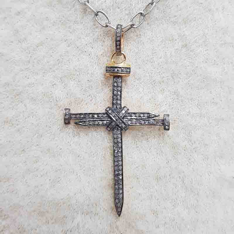 Graceful Looking Cross Pendant With Pave Diamond, Classic Cross Necklace, Christmas Gift, Gift For Favorite One