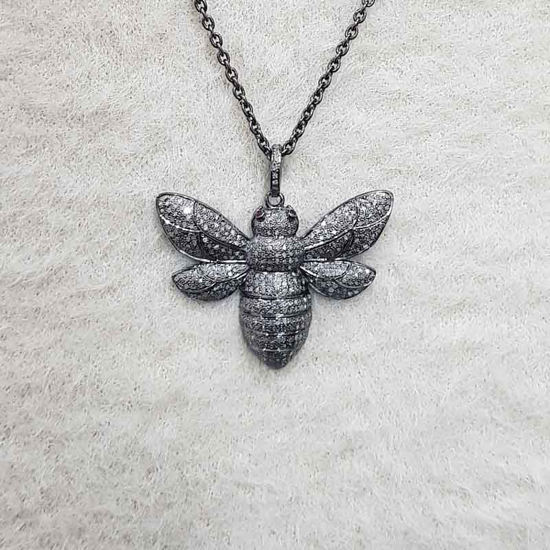 Stunning Fancy Designer Pave Diamond Butterfly Pendant, Gift For Love, Anniversary Gift