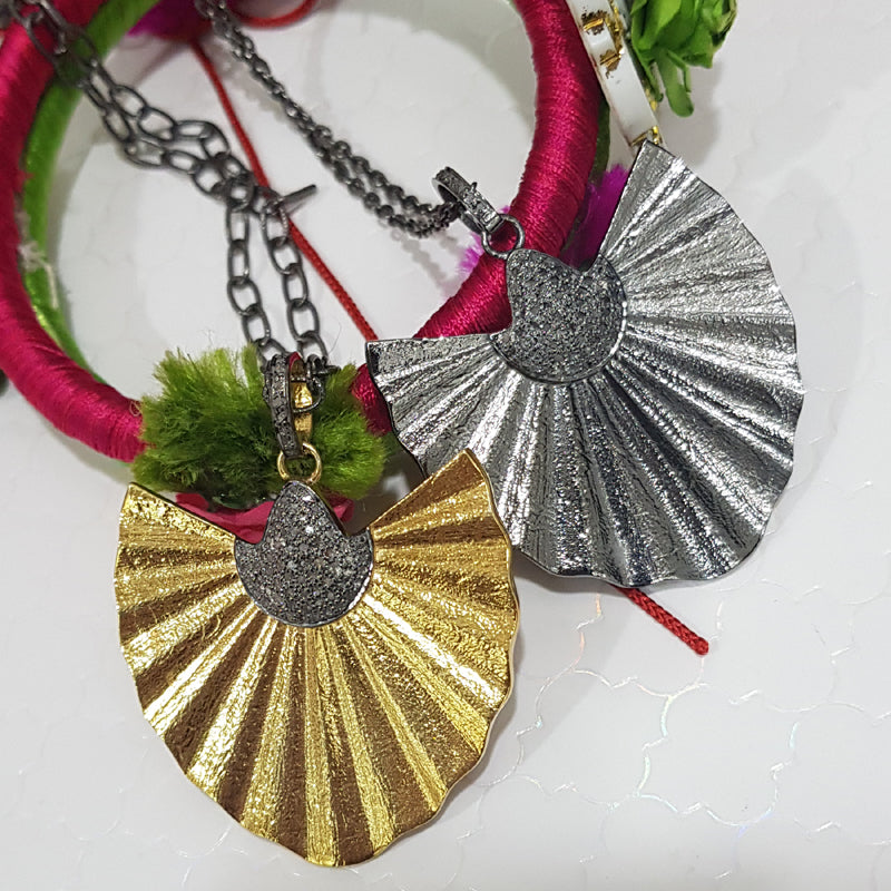 The Splendid Fancy Handmade Designer Pave Diamond Stylish Pendant, Fancy Necklace, Silver Jewelry