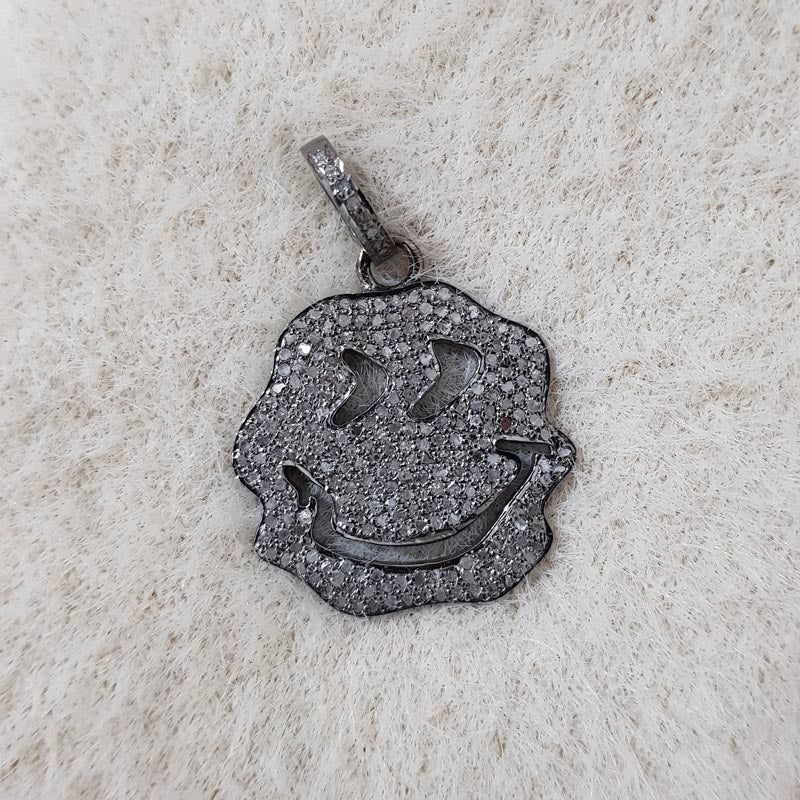 Festive Halloween Pendant, 925 Sterling Silver Pave Diamond With beautiful Fancy Pendant, Halloween Day Gifted By Love