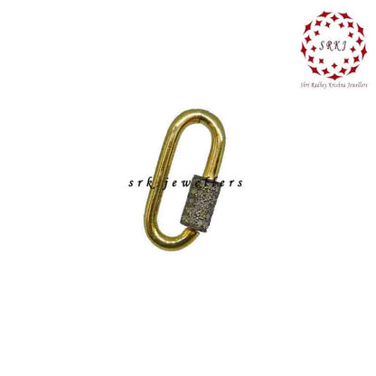 Decorous Yellow plated Pave Diamond Screw Clasp Lock, Silver Jewelry