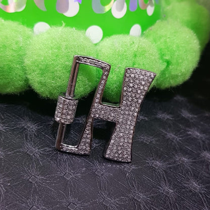 Secrets Within Clasps, Glorious H Latter Clasp With Pave Layers, Clasp, Silver Jewelry
