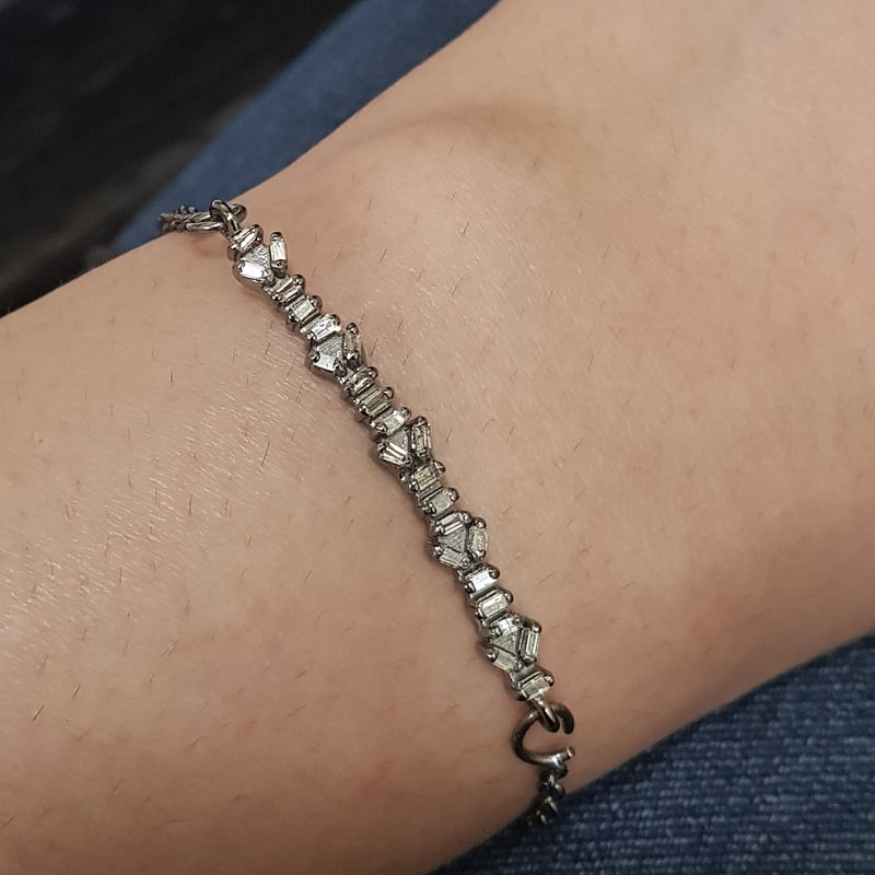 Beautifully Designed Pave Diamond Wrist Rock, Silver Jewelry, Gift For Someone