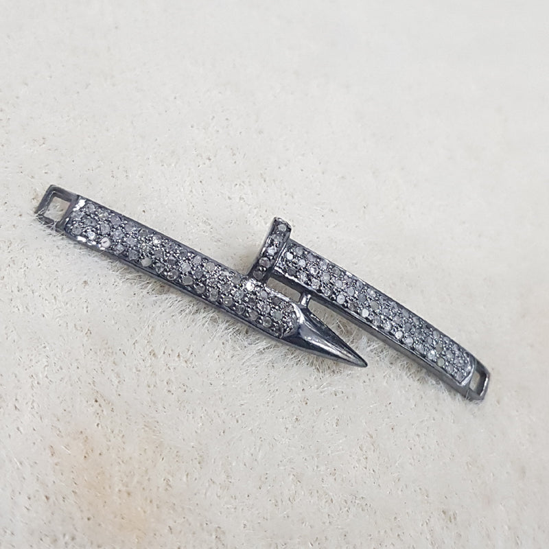 Natural Pave Diamond 925 Sterling Silver Fancy Designer Connector, Fancy Connector, Silver Jewelry