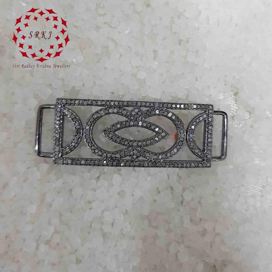 925 Sterling Silver Fancy Designer Pave Diamond Stunning Connector, Silver Jewelry, Gift For Her, Him