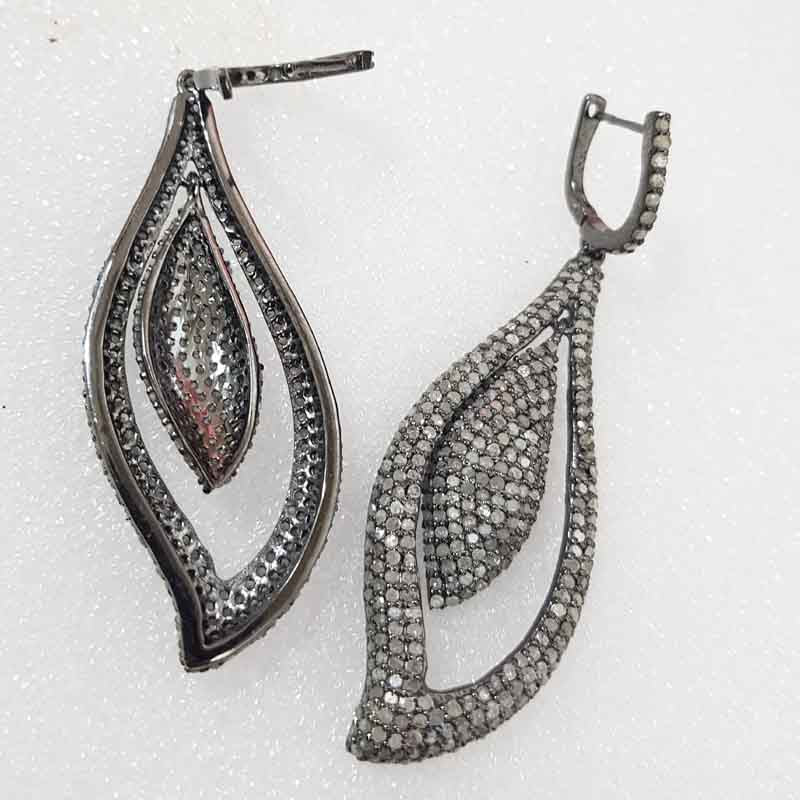 Attractive Tear Drop Designer Earrings With Pave Layers, Stunning Earrings, Shiny Earrings, Gift For Women's