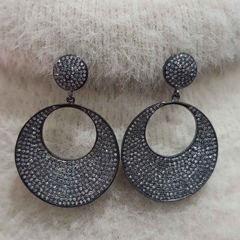 Round Fancy American Diamond studded Earring