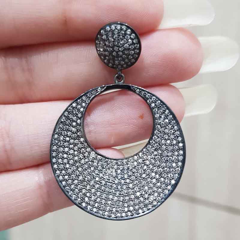 Round Fancy American Diamond studded Earring