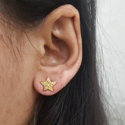 Minimalist Star Studs Pave Diamond Beautiful Small Star Stud Earrings, Birthday Gift, Gift For Sister