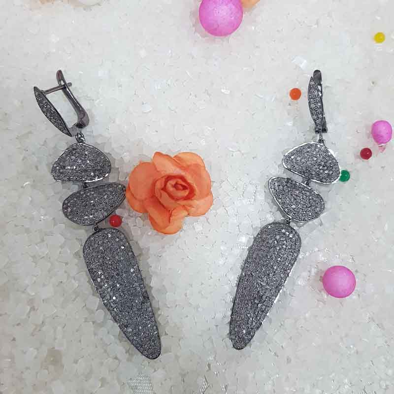 Natural Handmade Fancy Designer Fanciable Silver Earrings, Gift For Lady