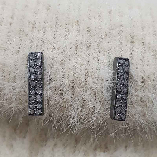 925 Sterling Silver Super Stylish Pave Diamond Earrings, Silver Jewelry, Gift For Wife