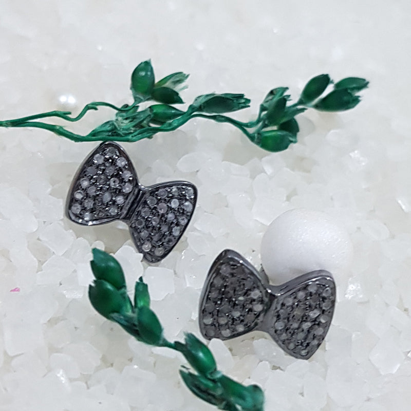 Gorgeous Pave Diamond Butterfly Stud Earrings, Silver Jewelry, Gift For Mom