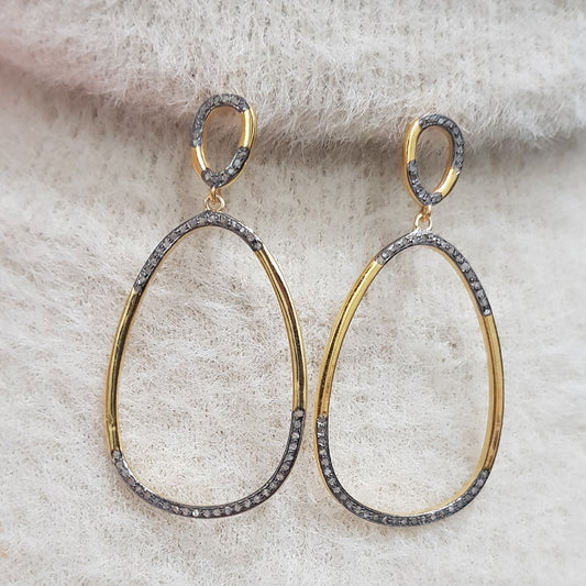 Open Oval Shape Earring, The Splendid  925 Sterling Silver Handmade Designer Oval Style Earrings, Silver Jewelry