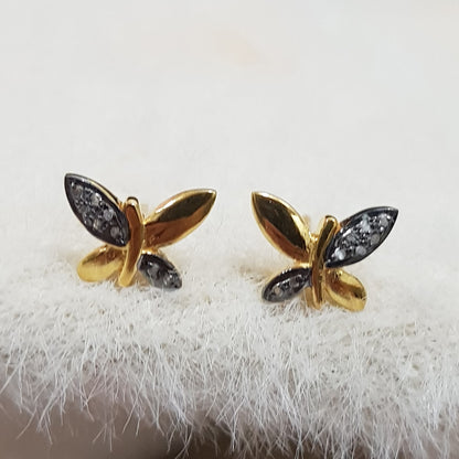 Glorious Butterfly Stud With Pave Diamond layers, Butterfly Studs, Birthday Gift