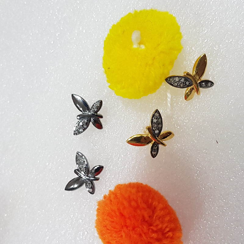 Glorious Butterfly Stud With Pave Diamond layers, Butterfly Studs, Birthday Gift