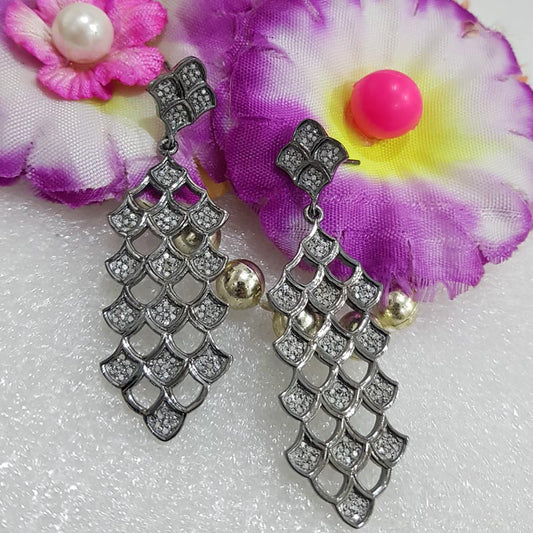 New Style 925 Sterling Silver Pave Diamond Handmade Beautiful Designer Earrings, Stunning Earrings