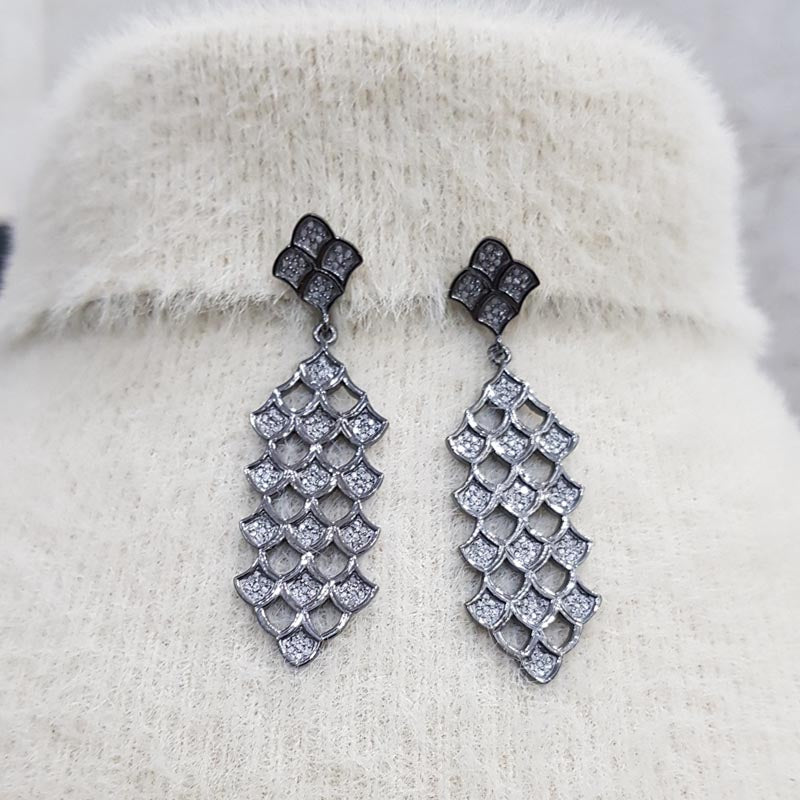 New Style 925 Sterling Silver Pave Diamond Handmade Beautiful Designer Earrings, Stunning Earrings