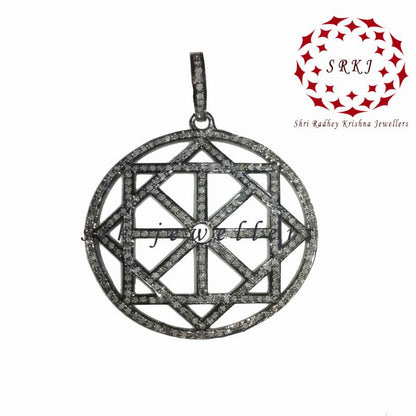 Round Squire Pendant, Diamond Round Pendant