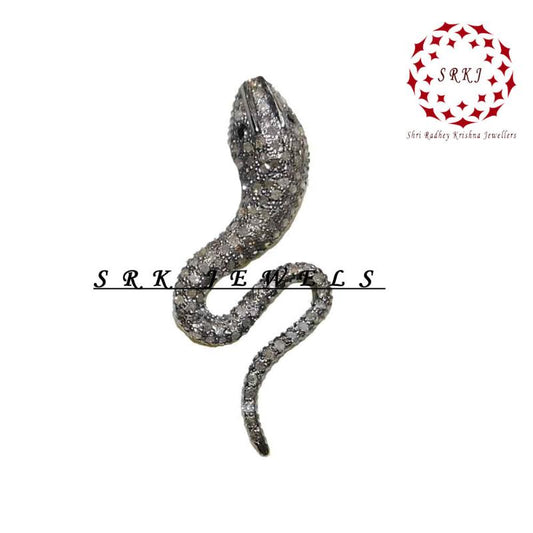 Snake Pendent 925 sterling silver And Pave diamond, Stylish Snake Pendant, Silver Jewelry