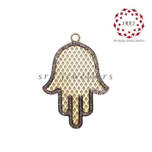 925 Sterling Silver Handmade Designer Hamsa Hand Pendant, Beautifully Wedding Gift For Someone