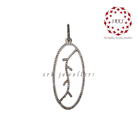 Fancy Designer Pave Diamond 925 Sterling Silver Pendant, Fancy Black Pendant, Gift For Her