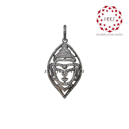 Handmade Designer Pave Diamond Buddha Pendant, Buddha Necklace, Silver Jewelry