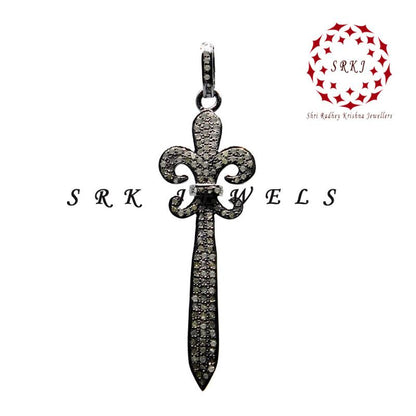 Stylish Fully Pave Diamond Cross Pendant, Christmas Day Special Gift