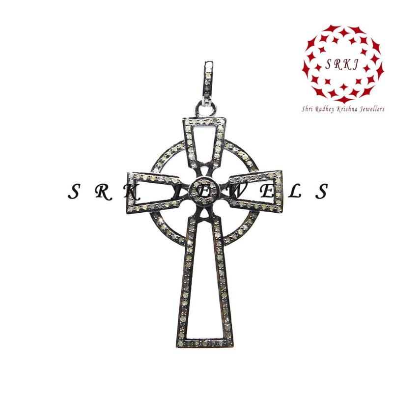 Natural Pave Diamond Gorgeous Cross Pendant, Christens Symbol Pendant