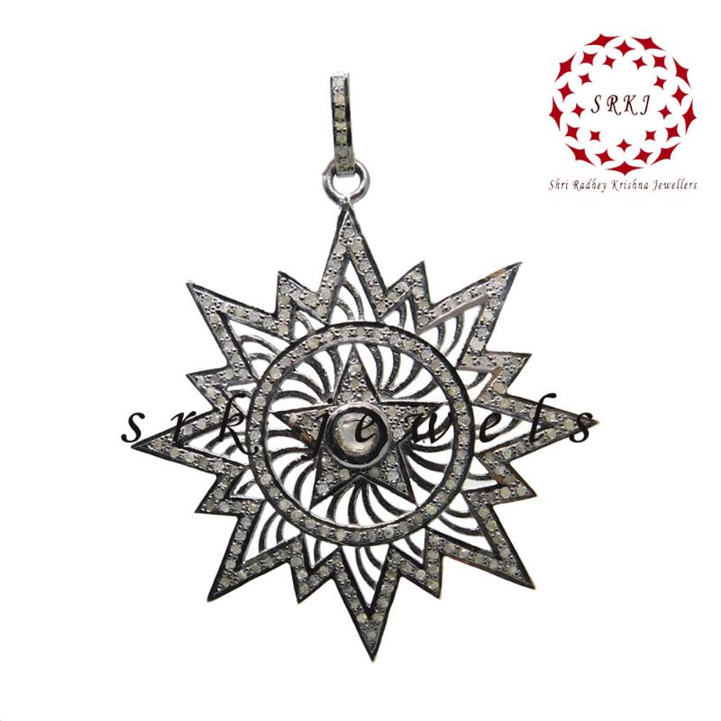 Glorious Handmade Designer Sunburst Pendant, Most Beautiful Sunburst Necklace, Wedding Gift