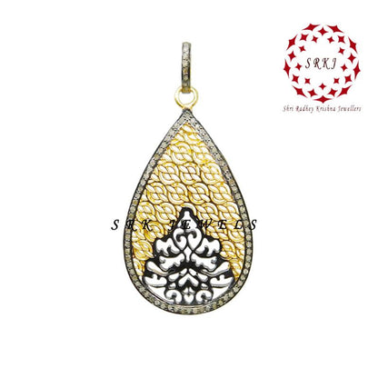 Graceful Yellow And Black Fancy Designer pendant, Silver Jewelry