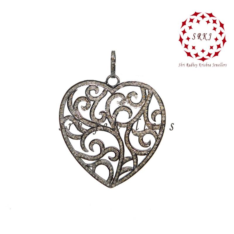 Gorgeous Looking Fancy Designer Heart pendant, Wedding Gift, Silver Jewelry