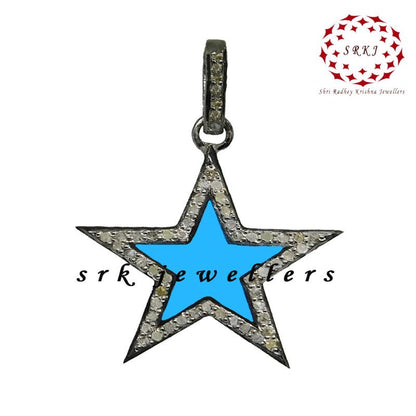 Small Star Pendant With Pave Diamond Layers, 925 Sterling Silver Jewelry, Birthday Gift