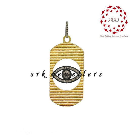 Evil Eye Designer Dog Tag Pendant, Halloween Gift, Tag Necklace, Gift For Her, Him