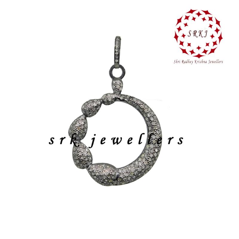 Round Fully Pave Diamond Fancy Designer Pendant, Stunning Round Shape Necklace, Gift For Him