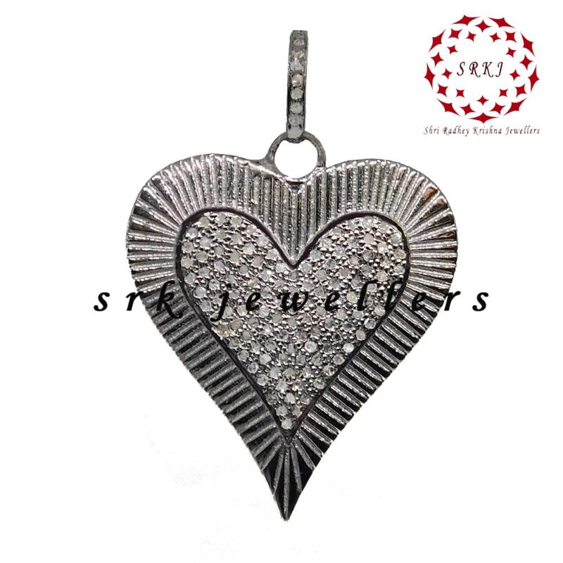 Attractive Pave Diamond Handmade Fancy Designer Heart pendant, Gift For Lovers, Valentine's Day Gift