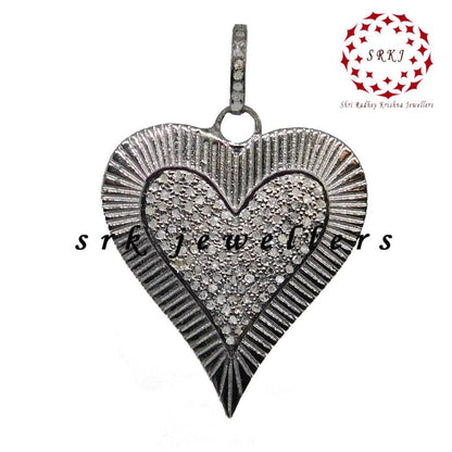 Attractive Pave Diamond Handmade Fancy Designer Heart pendant, Gift For Lovers, Valentine's Day Gift