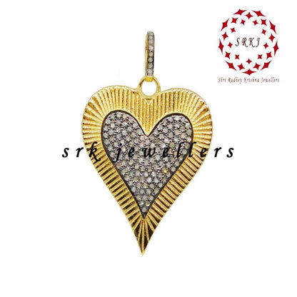 Attractive Pave Diamond Handmade Fancy Designer Heart pendant, Gift For Lovers, Valentine's Day Gift