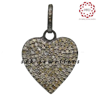 Beautiful Small Heart Pendant With Pave Diamond Layers, Silver Jewelry, Gift For Lovers