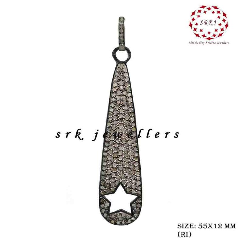 Finish Designer Star Pendant With Pave Layers, Personalized Star Pendant, Silver Jewelry