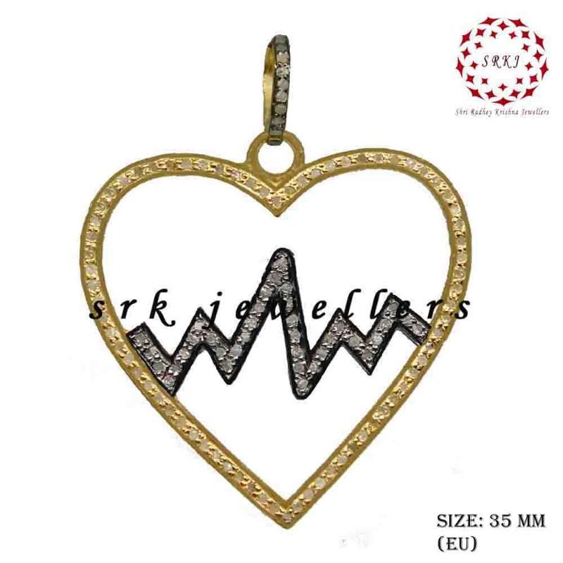 Beautifully Designed Open Heart With Life Line Pendant With Pave Layers, Silver Jewelry, Gift For Favorite One