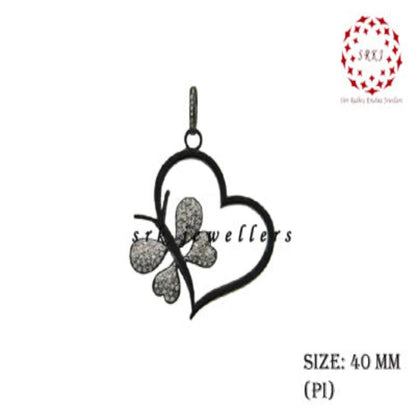 Fashionable Heart With Beautiful Butterfly 925 Sterling Silver Pendant, Personalized Gift For Love