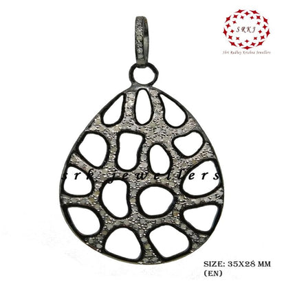 Fancy Designer Pendent With Pave Diamond Layers, Lovely Oval Shape Necklace, Gift For Mom, Mother's Day Gift