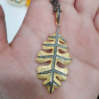 Tree Lief Pendant, Lief Pave Diamond Pendant