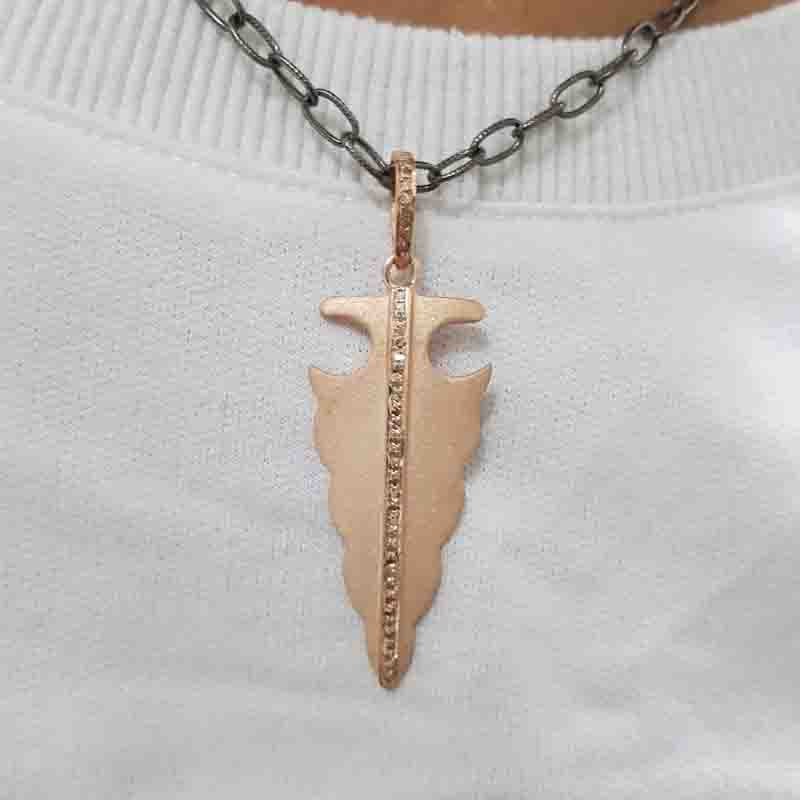 Silver Diamond Arrow Pendant, Diamond Arrow Pendant