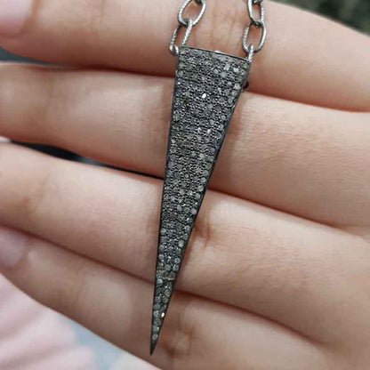 925 Sterling Silver Spike Pendant, Fancy Designer Pendant, Silver Pendant