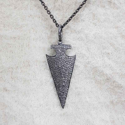 Fancy Designer Fully Pave Diamond arrowhead Pendant, Arrowhead Diamond Pendant, Gorgeous Gift For Someone